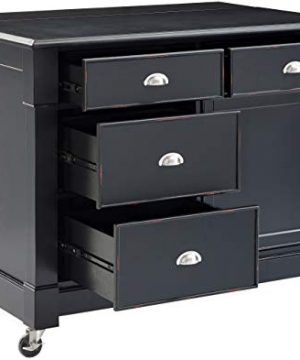 Crosley Furniture Lacey Kitchen Cart Distressed Black 0 1 300x360