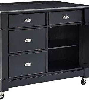 Crosley Furniture Lacey Kitchen Cart Distressed Black 0 2 300x338