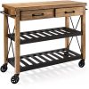 Crosley Furniture Roots Rack Industrial Rolling Kitchen Cart Natural 0 100x100
