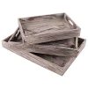 Decorative Natural Wood Serving Tray Rustic Vintage Style Set Of 3 Different Sizes 0 100x100