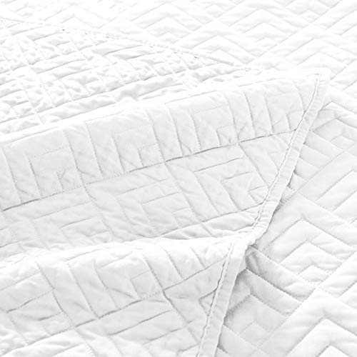 EXQ Home Quilt Set Twin Size White 2 Piece,Lightweight Soft Coverlet ...
