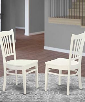 East West Furniture GRC WHI W Groton Dining Chairs Wooden Seat And Linen White Solid Wood Frame Dining Chair Set Of Two 0 300x360
