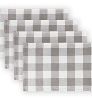 Elrene Home Fashions Farmhouse Living Buffalo Check Placemat Set Of 4 13 X 19 GrayWhite 4 0 300x360