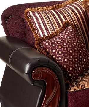 Furniture Of America Kildred 2 Piece Fabric And Leatherette Sofa Set Burgundy 0 2 300x360