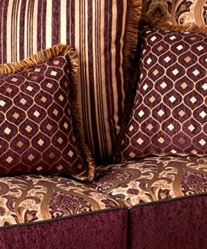 Furniture Of America Kildred 2 Piece Fabric And Leatherette Sofa Set Burgundy 0 5 300x360