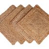 GLAMBURG Jute Braided Placemats Set Of 4 Reversible 100 Jute Nonslip 14x14 Square Farmhouse Vintage Jute Placemats For Dining Table Perfect For Indoor Outdoor Natural 0 100x100