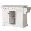 HOMCOM 51 X 18 X 36 Pine Wood Stainless Steel Portable Multi Storage Rolling Kitchen Island Cart With Wheels White 0 100x100