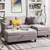 HONBAY Grey Sectional Couch With Ottoman Convertible L Shaped Chaise Sofa Set Sectional With Left Or Right Facing Grey 0 100x100