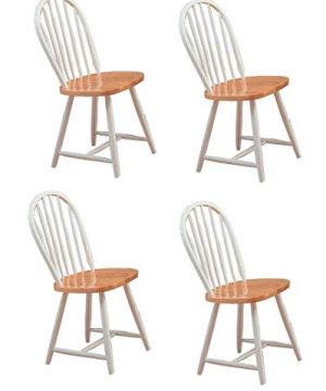 Hesperia Windsor Dining Side Chairs Natural Brown And White Set Of 4 0 300x360