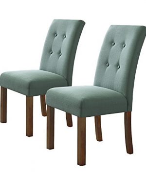 HomePop Parsons Classic Button Tufted Accent Dining Chair Set Of 2 Aqua 0 300x360