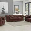 Hydeline Aliso 100 Leather Chesterfield Sofa Couch Set Sofa Loveseat Chair Brown 0 100x100