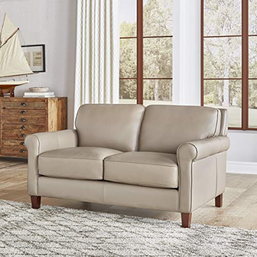 Hydeline Laguna Top Grain Leather Wood Sofa, Loveseat and Chair Set ...