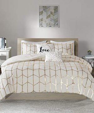 Intelligent Design Raina Comforter Set FullQueen IvoryGold 0 300x360