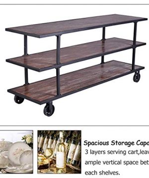 cart industrial kitchen tier wheels utility farmhouse rolling wood serving trolley wine metal carts bar furniture dining duty commercial rae