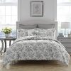 Laura Ashley Home Annalise Collection Luxury Ultra Soft Comforter All Season Premium 7 Piece Bedding Set Stylish Delicate Design For Home Decor King Shadow Grey 0 100x100