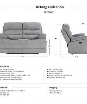 Lexicon Betong 3 Piece Power Sofa Reclining Set Smoke Grey 0 1 300x360