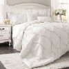 Lush Decor Comforter Ruffled 3 Piece Set With Pillow Shams Full Queen White 0 100x100