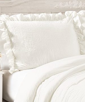 Lush Decor Reyna Comforter White Ruffled 3 Piece Set With Pillow Shams King 0 0 300x360