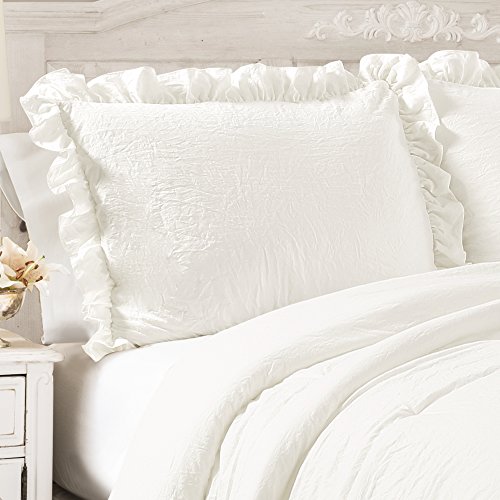 Lush Decor Reyna Comforter White Ruffled 3 Piece Set With Pillow Shams King 0 0
