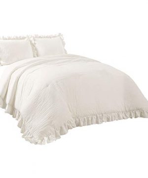 Lush Decor Reyna Comforter White Ruffled 3 Piece Set With Pillow Shams King 0 4 300x360