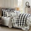MISC Comforter Set Full Black White 3pc Check Farmhouse Cotton Blend 3 Piece 0 100x100