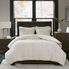Madison Park Adelyn Ultra Soft Plush Faux Fur Chevron 3 Pieces Bedding Sets Bedroom Comforters FullQueen Ivory 0 100x100