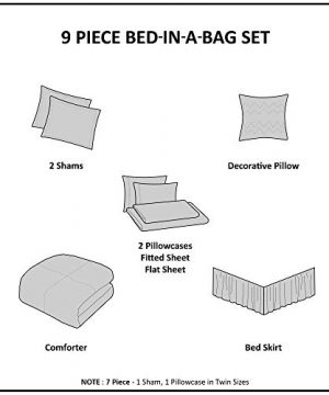 Madison Park Essentials Cozy Bag Comforter Vibrant Color Design All Season Down Alternative Complete Sheet Set Bed Skirt Full78x86 Leaf CoralGreen 9 Piece 0 4 300x360