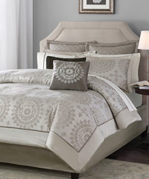 Madison Park Tiburon King Size Bed Comforter Set Bed In A Bag Taupe Jacquard 12 Pieces Bedding Sets Ultra Soft Microfiber Bedroom Comforters 0 300x360