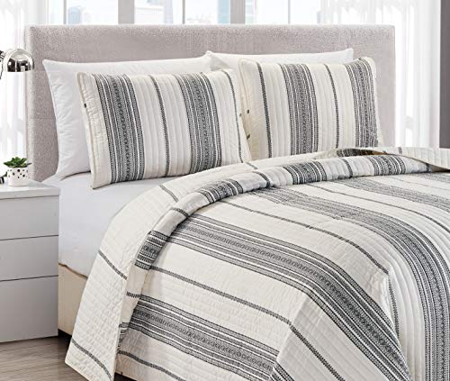 Modern Bedspread Twin Size Quilt With 1, Grey Twin Bed Quilt