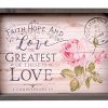 P Graham Dunn Faith Hope Greatest Is Love Floral 1975 X 1475 Inch Solid Pine Wood Farmhouse Serving Tray 0 100x100