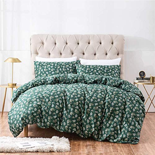 PinkMemory Green Floral Duvet Cover Twin Vintage Floral Bedding 