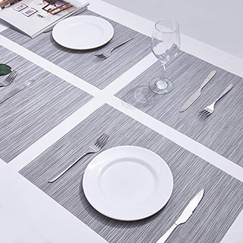 Placemats Table Mats Gray Placemat Set, Modern Dining Room Placemats