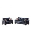 Poundex F7877 Bobkona Shelton Bonded Leather 2 Piece Sofa And Loveseat Set Black 0 100x100