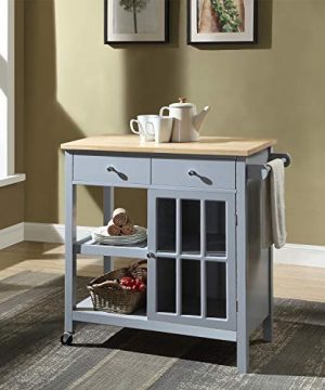 Rolling Kitchen Cart Island With Wood Top Multi Function Kitchen Carts With Storage And Drawers Towel Bar Drawer And Shelves Home Style 0 300x360