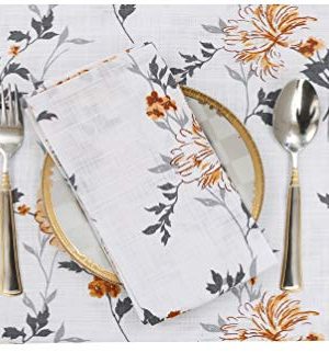 Ruvanti Placemats For Dinning Table 100 Cotton Woven 13x19 Placemats Set Of 6 Leaf PlacematsFall Placemats Orange Grey Floral Farmhouse Tablemats For ChristmasThanksgiving Dinners 0 300x322