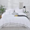 SexyTown White Ruffle Tassel Comforter SetQueen Boho Fringe Bedding With Pillow Shams 3PCS Ultra Soft And Fluffy QueenComforter 9090 0 100x100