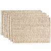 Sweet Home Collection Trends Two Tone 100 Cotton Woven Placemat 6 Pack 13 X 19 Eggshell 0 100x100