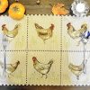 Tache Country Farmhouse Rooster Hens Chickens Antique Vintage Traditional Home Beige Decorative Thanksgiving Woven Tapestry Placemats 13x19 0 100x100