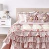 Tache Home Fashion Cinnnamon Floral Ruffled Victorian 6 Piece Comforter Set King Cinnamon Chai 0 100x100
