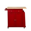 Target Marketing Systems Sonoma Collection Two Toned Rolling Kitchen Cart With Drawer Cabinet And Spice Rack RedNatural 0 100x100