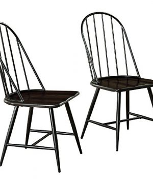 Target Marketing Systems Windsor Set Of 2 Mixed Media Spindle Back Dining Chairs With Saddle Seat Set Of 2 BlackEspresso 0 300x360