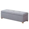 Teerwere Storage Stool Storage Stool Rectangular Folding Upholstered Storage Bench With Cover Sofa Stool Solid Wood Legs Storage Ottoman Color Gray Size 604040cm 0 100x100