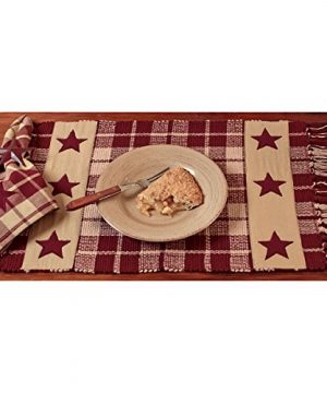 The Country House Collection Burgundy Farmhouse Star Placemat Set Of 6 0 300x360