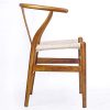 Tomile Wishbone Y Solid Dining Chairs Rattan Armchair Ash Natural Wood Chestnut Shell Color Painting 0 100x100