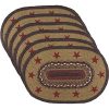 VHC Brands Landon Decorative Jute Country Star Pattern Table Mats For Dining Room Placemat Set Of 6 Set 12x18 Almond Tan 0 100x100