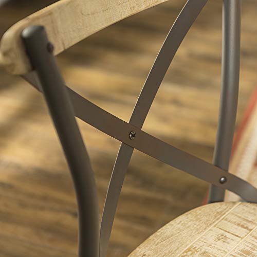 WE Furniture Industrial Farmhouse Wood And Metal X Back Kitchen Dining Chairs Set Of 2 Black 0 0