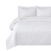 Bedsure Quilt Set White King Size 106x96 Inches Basket Weave Pattern Bedspread Soft Microfiber Lightweight Coverlet For All Season 3 Pieces Includes 1 Quilt 2 Shams 0 100x100