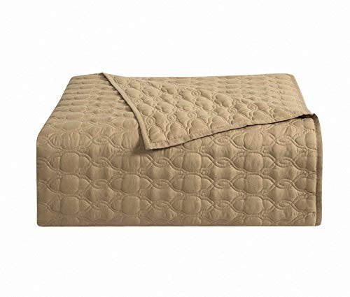 Bourina Reversible 3 Piece Full Quilt Set Microfiber Lightweight Comforter Oversized Bedspread Full Coverlet Set Gold 0 0