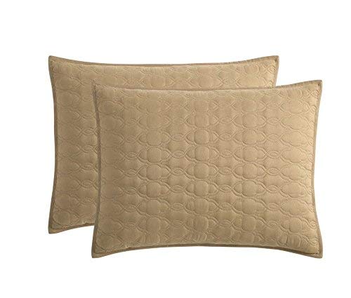 Bourina Reversible 3 Piece Full Quilt Set Microfiber Lightweight Comforter Oversized Bedspread Full Coverlet Set Gold 0 1