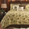 CF Home Woodland Retreat Pinecone Twin Quilt Set With 1 Sham Reversible Cotton Bedspread Coverlet Rustic Lodge Brown Twin 2 Piece Set Tan 0 100x100